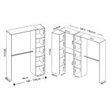 Guardaroba Grande Bianco 13 Ripiani Appendiabiti 369x187h cm, Modulabile - Comano
