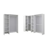 Guardaroba Grande Bianco 13 Ripiani Appendiabiti 369x187h cm, Modulabile - Comano