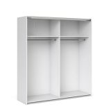 Guardaroba Grande Bianco 2 Ripiani Appendiabiti 182x200h cm, 4 Vani - Neive
