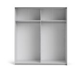 Guardaroba Grande Bianco 2 Ripiani Appendiabiti 182x200h cm, 4 Vani - Neive