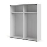 Guardaroba Grande Bianco 2 Ripiani Appendiabiti 182x200h cm, 4 Vani - Neive
