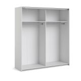 Guardaroba Grande Bianco 2 Ripiani Appendiabiti 182x200h cm, 4 Vani - Neive