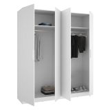 Guardaroba Grande Bianco 2 Ripiani Appendiabiti 51x204h cm, Cassetti - Holder