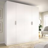 Guardaroba Grande Bianco 2 Ripiani Appendiabiti 51x204h cm, Cassetti - Holder