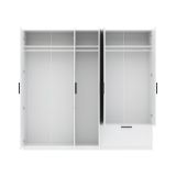 Guardaroba Grande Bianco 3 Ripiani Appendiabiti 225x210h cm, un Cassetto - Letesori