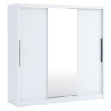 Guardaroba Grande Bianco 5 Ripiani Appendiabiti 205x205h cm, Apertura Scorrevole - Lesitoto