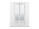 Guardaroba Grande Bianco 9 Ripiani Appendiabiti 160x205h cm, Apertura Battente e Scorrevole - Miazzina
