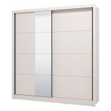 Guardaroba Grande Bianco Beige Nero Appendiabiti 5 Ripiani 205x215.5h cm, 8 Vani - Orero