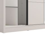 Guardaroba Grande Bianco Beige Nero Appendiabiti 5 Ripiani 205x215.5h cm, 8 Vani - Orero