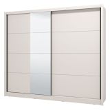 Guardaroba Grande Bianco Beige Nero Appendiabiti 8 Ripiani 251x215.5h cm, 12 Vani - Pedavena