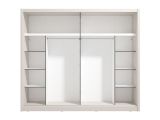 Guardaroba Grande Bianco Beige Nero Appendiabiti 8 Ripiani 251x215.5h cm, 12 Vani - Pedavena