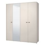 Guardaroba Grande Bianco Crema 2 Ripiani Appendiabiti 179.5x210.5h cm, 4 Vani - Bustone
