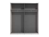 Guardaroba Grande Bianco Crema 2 Ripiani Appendiabiti 195x218h cm, Apertura Scorrevole - Cariano