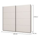 Guardaroba Grande Bianco Crema 2 Ripiani Appendiabiti 245x217.5h cm, 2 Ante - Salemi