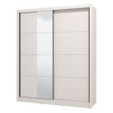 Guardaroba Grande Bianco Crema 5 Ripiani Appendiabiti 180x215.5h cm, 2 Ante - Manfredi
