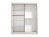 Guardaroba Grande Bianco Crema 5 Ripiani Appendiabiti 180x215.5h cm, 2 Ante - Manfredi