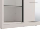 Guardaroba Grande Bianco Crema 5 Ripiani Appendiabiti 180x215.5h cm, 2 Ante - Manfredi