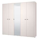 Guardaroba Grande Bianco Crema 6 Ripiani Appendiabiti 224.5x210.5h cm, 9 Vani - Orsogna