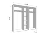 Guardaroba Grande Bianco Crema 6 Ripiani Appendiabiti 224.5x210.5h cm, 9 Vani - Orsogna