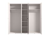 Guardaroba Grande Bianco Crema 6 Ripiani Appendiabiti 224.5x210.5h cm, 9 Vani - Orsogna