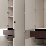 Guardaroba Grande Bianco Crema Marrone Noce 2 Cassetti 7 Ripiani 228x211h cm, Appendiabiti - Ubud