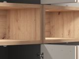 Guardaroba Grande Bianco Crema Marrone Rovere Nodi 2 Cassetti 4 Ripiani 179x226.5h cm, Appendiabiti - Merlino