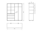 Guardaroba Grande Bianco Crema Nero 4 Ripiani 3 Cassetti 183x211h cm, Appendiabiti - Rifreddoo