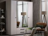 Guardaroba Grande Bianco Crema Nero 9 Ripiani 2 Cassetti 179.5x210.5h cm, Appendiabiti - Taburno