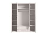 Guardaroba Grande Bianco Crema Nero 9 Ripiani 2 Cassetti 179.5x210.5h cm, Appendiabiti - Taburno