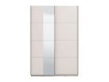 Guardaroba Grande Bianco Crema Nero Appendiabiti 2 Ripiani 145.5x217.5h cm, Apertura Scorrevole - Pasturo