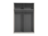Guardaroba Grande Bianco Crema Nero Appendiabiti 2 Ripiani 145.5x217.5h cm, Apertura Scorrevole - Tredozio