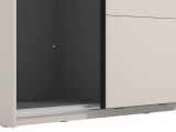 Guardaroba Grande Bianco Crema Nero Appendiabiti 2 Ripiani 145.5x217.5h cm, Apertura Scorrevole - Tredozio