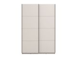 Guardaroba Grande Bianco Crema Nero Appendiabiti 2 Ripiani 145.5x217.5h cm, Apertura Scorrevole - Tredozio
