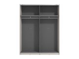 Guardaroba Grande Bianco Crema Nero Appendiabiti 2 Ripiani 145.5x217.5h cm, Apertura Scorrevole - Vialone