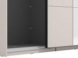 Guardaroba Grande Bianco Crema Nero Appendiabiti 2 Ripiani 145.5x217.5h cm, Apertura Scorrevole - Vialone