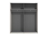 Guardaroba Grande Bianco Crema Nero Appendiabiti 2 Ripiani 195x217.5h cm, Apertura Scorrevole - Porlezza