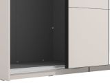 Guardaroba Grande Bianco Crema Nero Appendiabiti 2 Ripiani 195x217.5h cm, Apertura Scorrevole - Porlezza