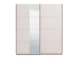 Guardaroba Grande Bianco Crema Nero Appendiabiti 2 Ripiani 195x217.5h cm, Apertura Scorrevole - Porlezza