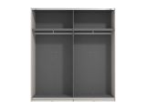 Guardaroba Grande Bianco Crema Nero Appendiabiti 2 Ripiani 195x217.5h cm, Apertura Scorrevole - Siri