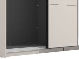 Guardaroba Grande Bianco Crema Nero Appendiabiti 2 Ripiani 195x217.5h cm, Apertura Scorrevole - Siri