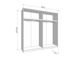 Guardaroba Grande Bianco Crema Nero Appendiabiti 2 Ripiani 220x217.5h cm, Apertura Scorrevole - Laghi
