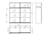Guardaroba Grande Bianco Crema Nero Appendiabiti 2 Ripiani 220x217.5h cm, Apertura Scorrevole - Laghi