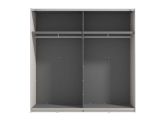 Guardaroba Grande Bianco Crema Nero Appendiabiti 2 Ripiani 220x217.5h cm, Apertura Scorrevole - Laghi