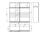 Guardaroba Grande Bianco Crema Nero Appendiabiti 2 Ripiani 220x217.5h cm, Apertura Scorrevole - Spartano