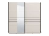 Guardaroba Grande Bianco Crema Nero Appendiabiti 2 Ripiani 220x217.5h cm, Apertura Scorrevole - Spartano