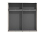 Guardaroba Grande Bianco Crema Nero Appendiabiti 2 Ripiani 220x217.5h cm, Apertura Scorrevole - Spartano