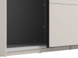 Guardaroba Grande Bianco Crema Nero Appendiabiti 2 Ripiani 220x217.5h cm, Apertura Scorrevole - Spartano