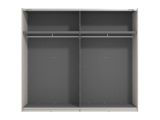 Guardaroba Grande Bianco Crema Nero Appendiabiti 2 Ripiani 245x217.5h cm, Apertura Scorrevole - Peio