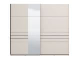 Guardaroba Grande Bianco Crema Nero Appendiabiti 2 Ripiani 245x217.5h cm, Apertura Scorrevole - Peio