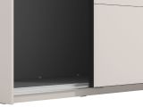 Guardaroba Grande Bianco Crema Nero Appendiabiti 2 Ripiani 245x217.5h cm, Apertura Scorrevole - Resiutta